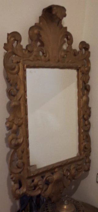 Espejo marco de Madera  BARROCO Siglo XIX Pan Oro