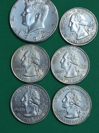 Monete Kennedy e Quarter Dollar e mezzo dollaro