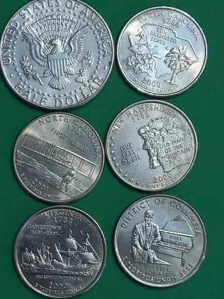 Monete Kennedy e Quarter Dollar e mezzo dollaro