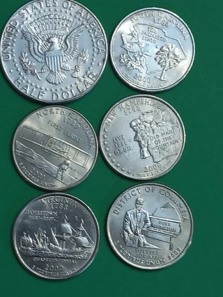 Monete Kennedy e Quarter Dollar e mezzo dollaro