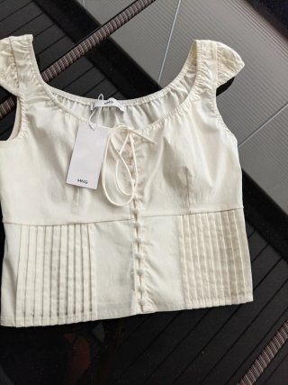 Mango Top Blanco Talla XS/34