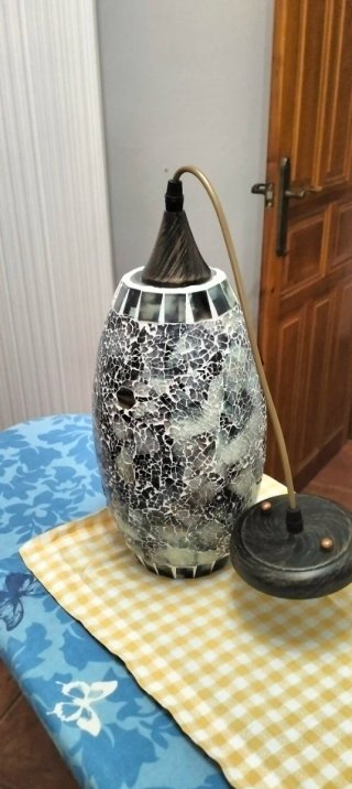 Lámpara colgante mosaico cristal y metal