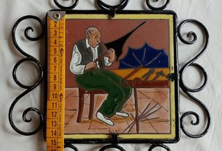 Azulejo paragüero marco de forja