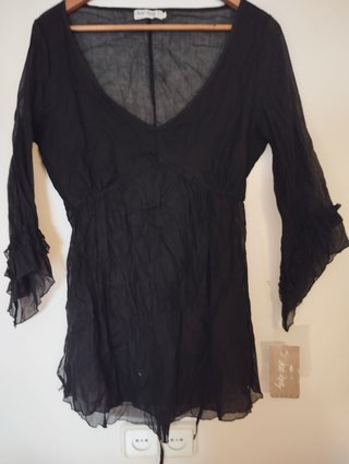 Blusón Charo Ruiz Negro Talla S Nuevo-con etiqueta
