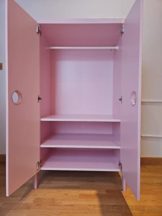 Cama infantil + mesita + armario rosa BUSUNGE