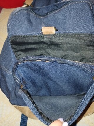 Zaino Invicta blu e cuoio