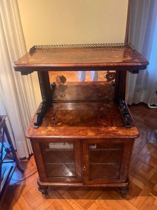 Mueble Antiguo Inglés Madera y Cristal