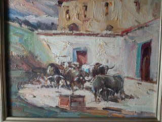 Cuadro Toros en el corral