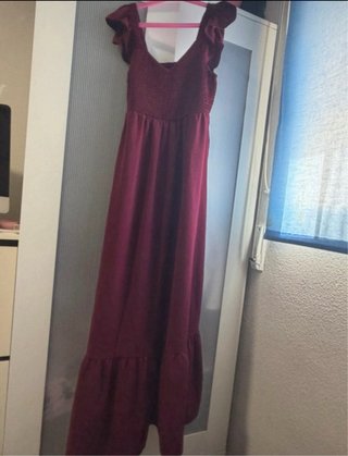 Vestido largo granate/burdeos