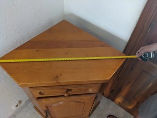 Consola rinconera de madera de pino