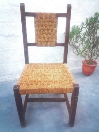 Silla antigua MADERA Y ENEA
