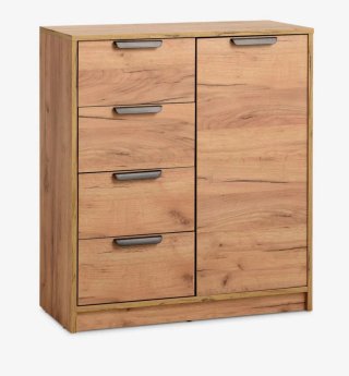 Cómoda de madera con cajones y puerta