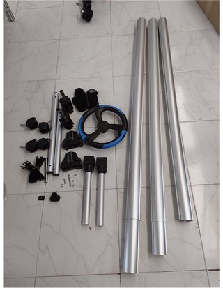 Gre 90172 - Enrollador Telescopico per Piscine Interrate - Larghezza Max 5,50 m - Alluminio Anodizzato e Ruote Girevoli