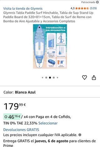 Tabla Paddle Surf Hinchable Glymnis