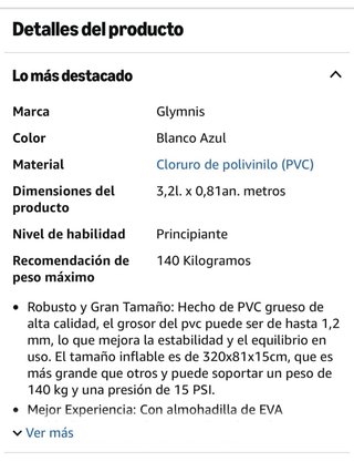 Tabla Paddle Surf Hinchable Glymnis