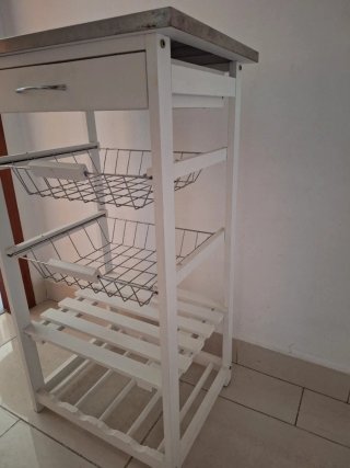 Carro de cocina blanco (con ruedas)