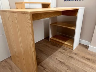 Escritorio juvenil madera y blanco