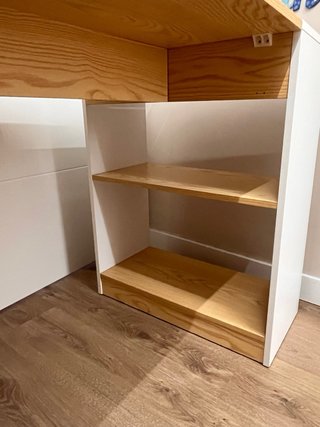 Escritorio juvenil madera y blanco