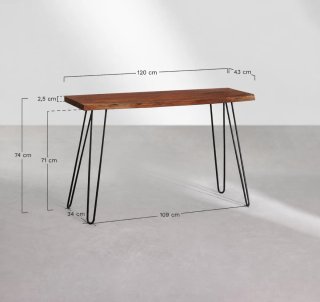 Consola madera maciza mango 120x43cm