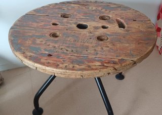 Mesa Bobina Industrial Madera y Metal