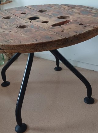 Mesa Bobina Industrial Madera y Metal
