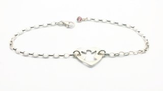 Pulsera Ángel Corazón Plata Primera Ley Rolo