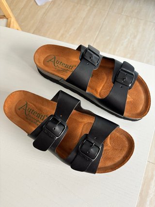 Sandalias Autenti Negras Hechas en España