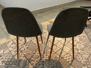 Juego de 2 sillas de comedor grises