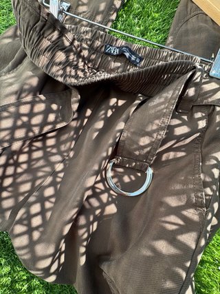 Pantalón Zara caqui talle alto mujer XS