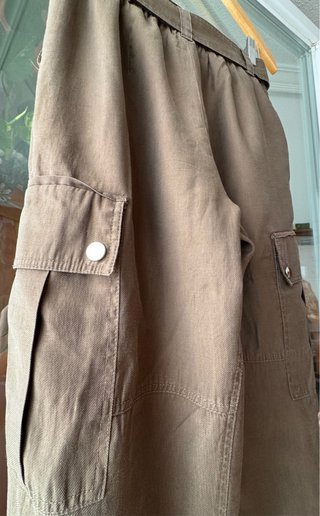 Pantalón Zara caqui talle alto mujer XS