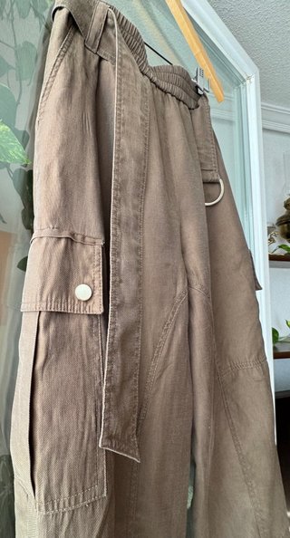 Pantalón Zara caqui talle alto mujer XS