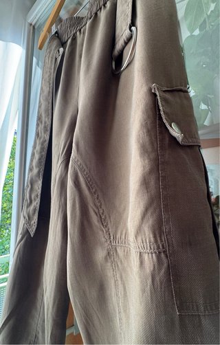 Pantalón Zara caqui talle alto mujer XS