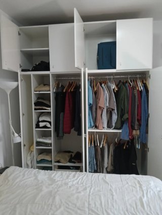 Armario grande 8 puertas madera blanco