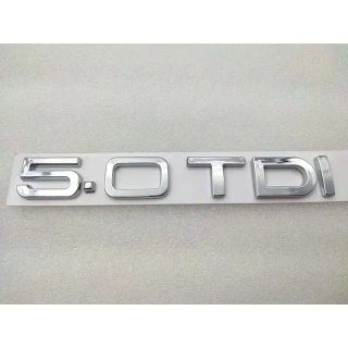 EMBLEMA LOGO AUDI 5.0 TDI PLATA