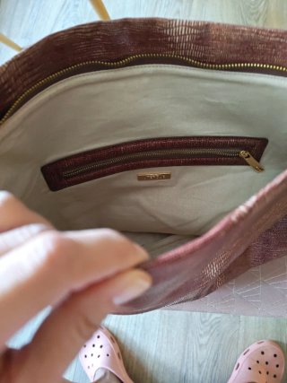 Bolso de mano Uterqüe piel marrón