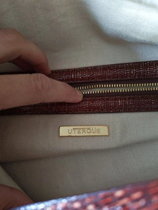 Bolso de mano Uterqüe piel marrón