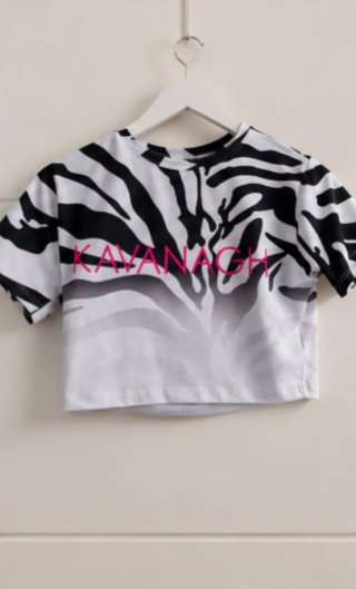 Camiseta Crop Top Kavanagh Cebra