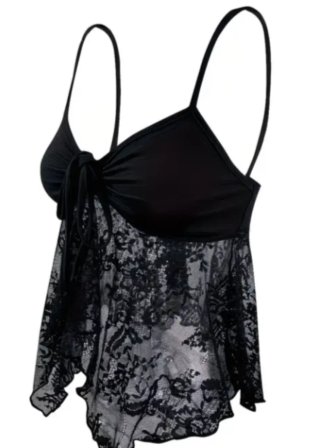 Crop top de encaje negro