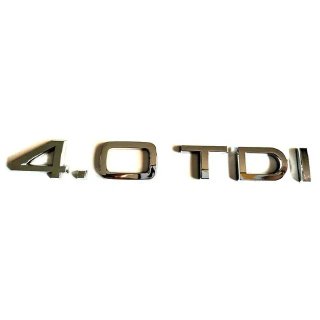 EMBLEMA LOGO AUDI 4.0 TDI PLATA