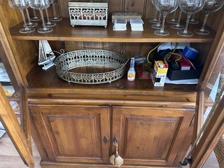 Mueble Madera Cerezo Vitrina Cristal