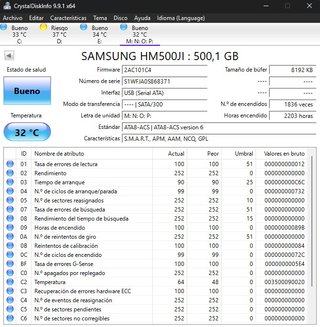Disco Duro Samsung 500GB 2.5 HM500JI