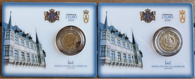 2 Tarjetas Moneda Luxemburgo 2026