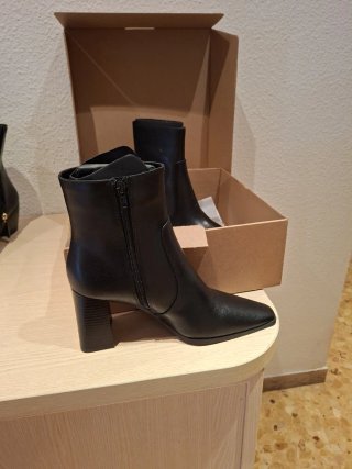 Botines Mango Piel Negros Talla 38