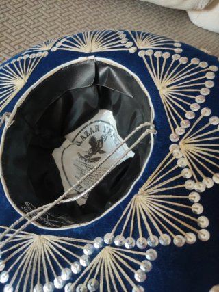 Sombrero Mexicano Auténtico Azul y Plata