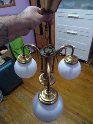 Lámpara de techo latón grabada