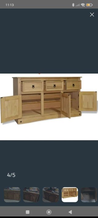 Mueble mexicano madera y cristal