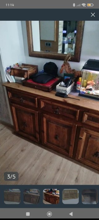 Mueble mexicano madera y cristal