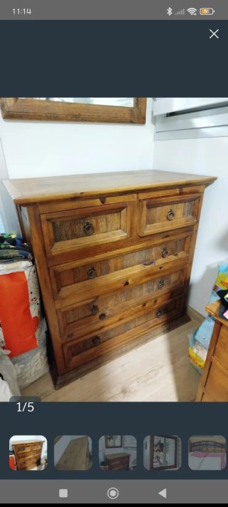 Mueble mexicano madera y cristal