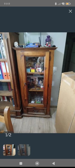 Mueble mexicano madera y cristal