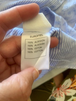 Camisa Cortefiel algodon Estampado Celeste